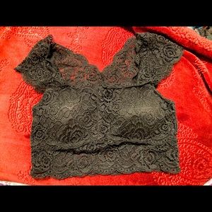 Black lace bralette/crop top pre owned